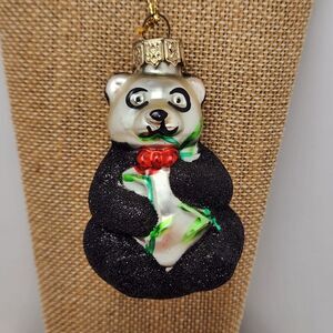 Thomas Pacconi Classics Panda Blown Glass Christmas Ornament 2002 Collection